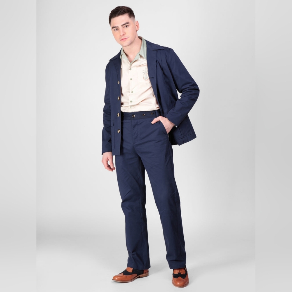 Collectif Blue Chinos Classic Straight-Leg